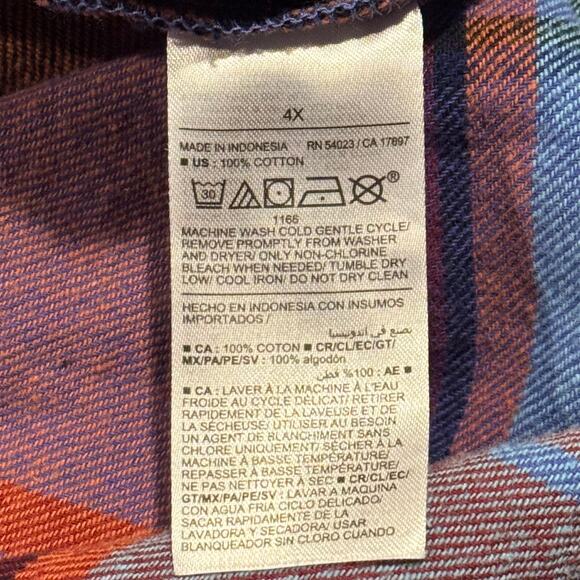 Old Navy Top The Boyfriend Shirt 90s Grunge Casual Preppy Button Up Plaid 4X - Picture 4 of 7